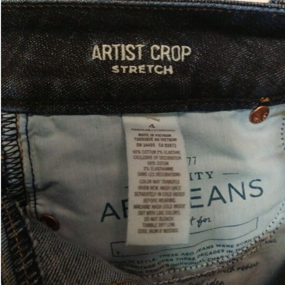 AEO Jeans Size 4 Artist Crop - Picture 5 of 5